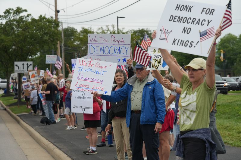 ‘No Kings’ protest in Mason on Saturday, June 14th, 2025.