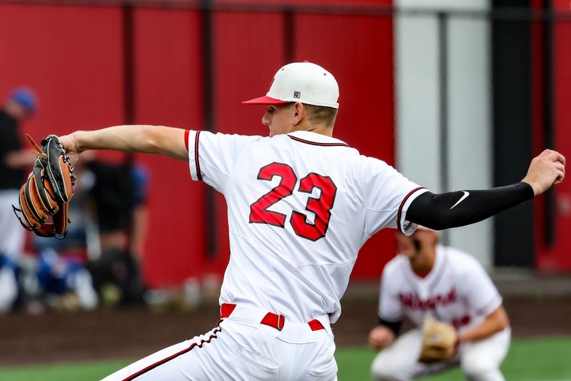 Caden Coblentz works here in the critical fifth inning against Fairview.