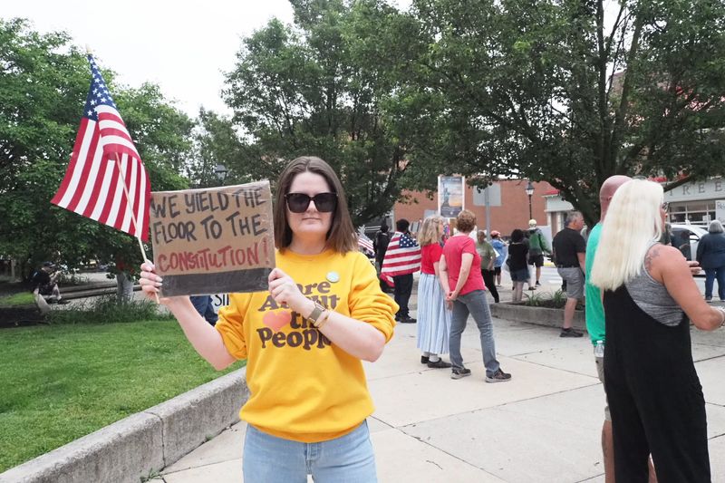 Cara Stevens, secretary for the Marion County Democratic Club, advocated for the public to consider looking at multiple sources of information and subscribing to a variety of news sources.