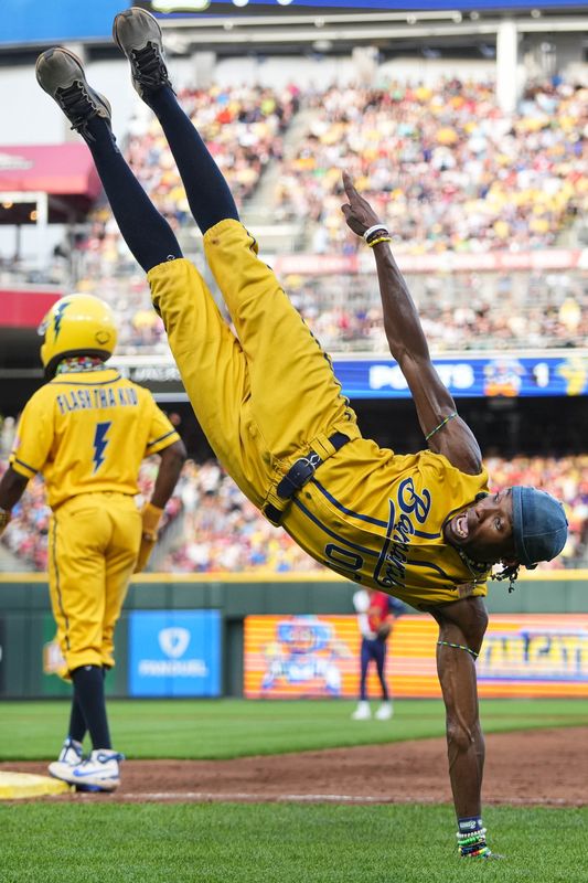The Savannah Bananas played the Texas Tailgaters for a second time at Great American Ball Park on Saturday June 14, 2025. The game included music, dancing, baby races, father and son catch, and plenty of backflips. The Bananas played to a crowd of around 42,000 people both nights.