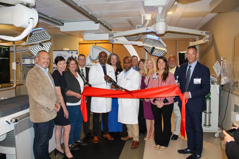 Pictured (left to right): Travis Markwood (Lancaster-Fairfield County Chamber of Commerce), Kelly Fuller (Columbus Chamber Foundation), Deb Freeland (FMC Director of Patient Services), Alan Greenslade (FMC Chief Operating Officer), Dr. John Lazarus (FHP Cardiology), Denise Bauer (FMC Foundation Board Member), Dr. Jason André (FHP Vascular Surgery), Craig Vandervoort (FMC Foundation Board Member), Penny Wasem (FMC Foundation Board Member), Tracy Kelly (FMC Foundation Director), Erika Painter (FMC Cardio Services Management), Phil Settecase (FMC Foundation Board Member) and Jack Janoso (FMC president and CEO).