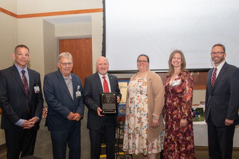 Pictured left to right – Jack Janoso, Jr. (FMC president and CEO), Mike Leiber (Secretary, FMC Board of Directors), Dr. David Scoggin, Dr. Theresa Dyar (FMC Board of Directors), Laura Tussing (FMC Board of Directors) and Matthew Wideman (Chair, FMC Board of Directors)