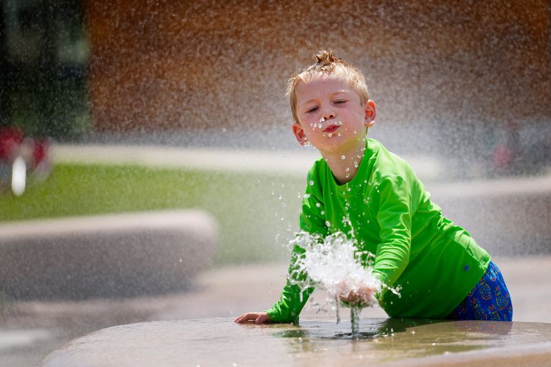 The splash playground at the Blue Ash Towne Square is the newest water attraction in the Cincinnati area.