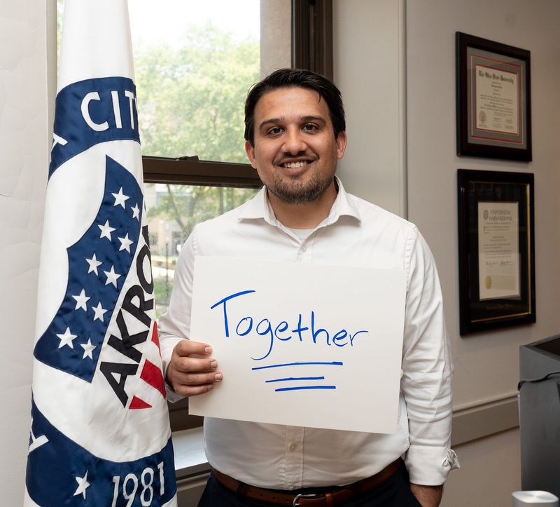 Akron Mayor Shammas Malik says his one word to describe Akron is "together."