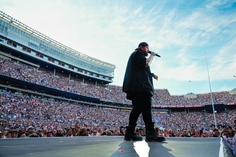 Jelly Roll performs during Buckeye Country Super Fest at the Ohio Stadium on Saturday, June 21, 2025 in Columbus, Ohio.