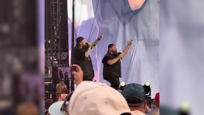 Jelly Roll brings out Kevin James during his set at Buckeye Country Superfest.