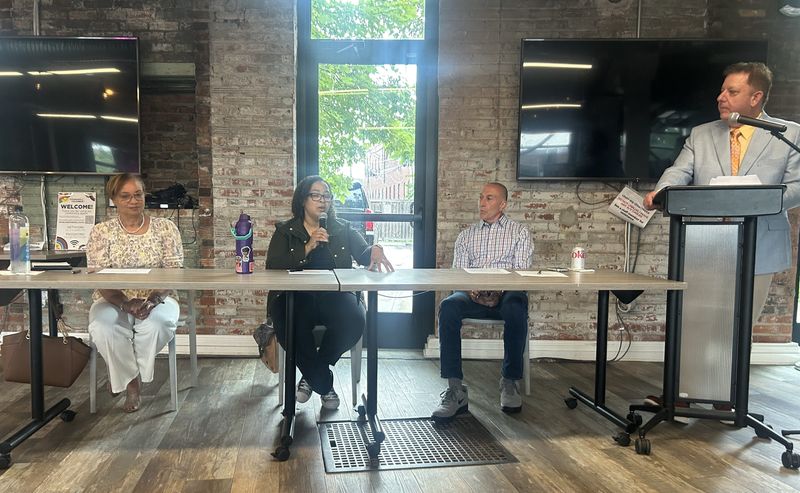 From left to right: Jacqueline Hendricks, inspector general; Brooke Burns, CPRB board member; Robert Tobias; assistant general counsel for the City Attorney's Office; and Richard Blunt, deputy inspector general.