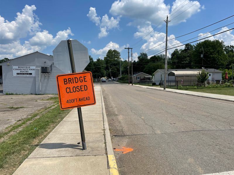 The East First Street Bridge is Roseville was closed June 23, 2025. It'll remain closed until 2026, when a replacement project goes out to bid. The bridge beams deteriorated after heavy usage of trucks. It was closed after an inspection by the county engineer's office.