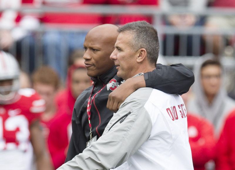 Urban Meyer and Ryan Shazier Credit: Greg Bartram-USA TODAY Sports