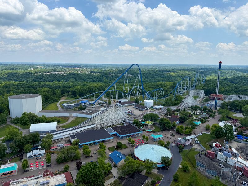 The Orion and Racers rollercoasters at Kings Island in Mason on Saturday, June 28, 2025.