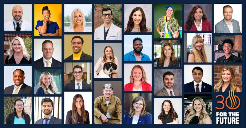 A photo collage of the Greater Akron Chamber's 2025 30 For the Future honorees.
