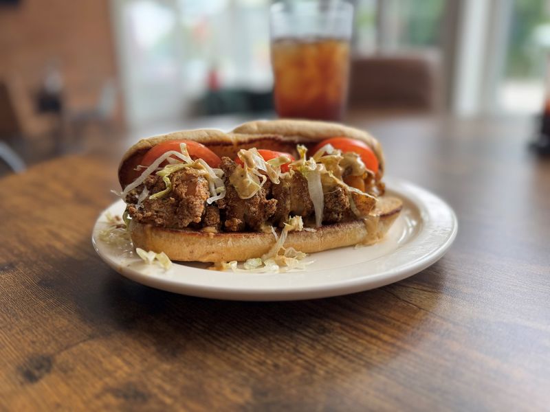 The fried shrimp po'boy from The Frank, in Lower Price Hill.