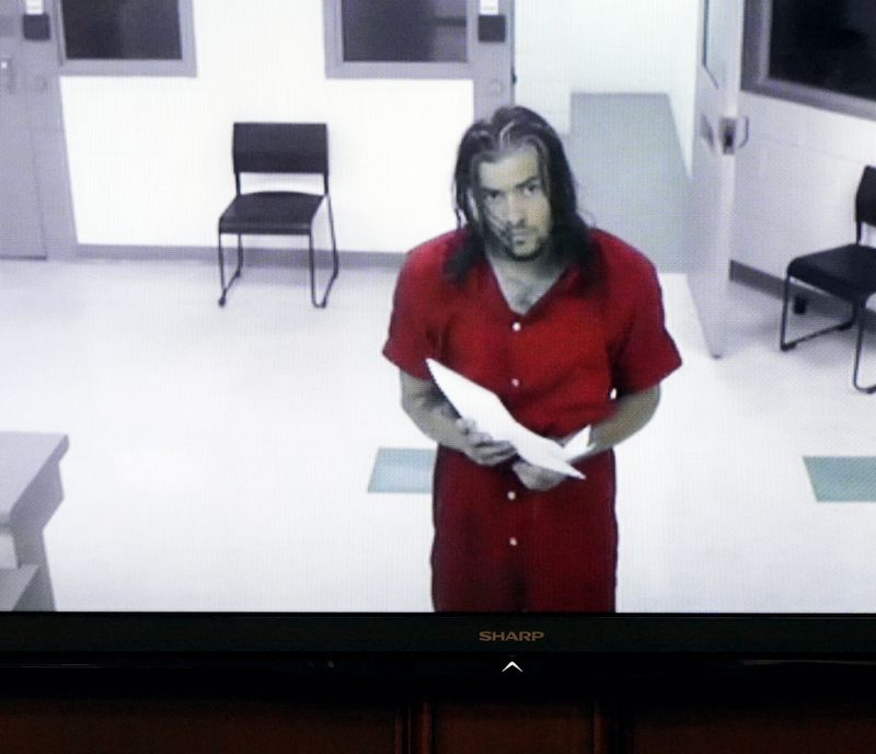 Daniel Mattay, 33, is arraigned over video before Canton Municipal Court Judge Dennis E. Barr on charges of murder, felonious assault, strangulation and domestic violence in connection with the death of Ryan T. "JJ" Godbey, 26, of Canton.