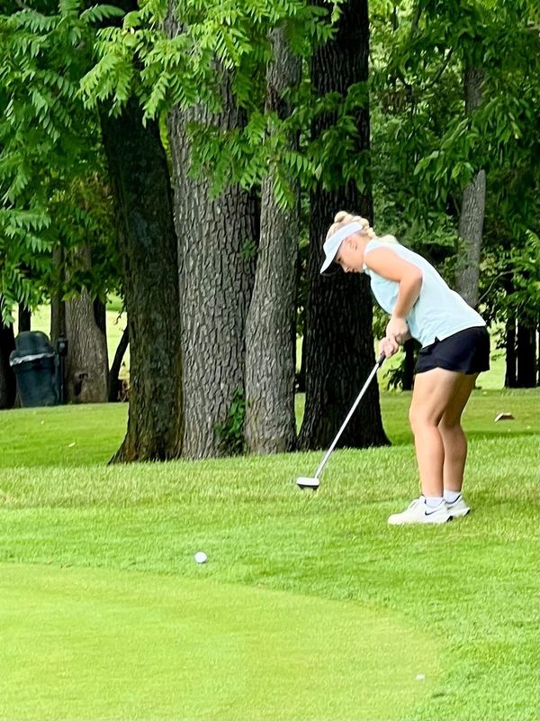 Pleasant's Emery Gorenflo competes in a Heart of Ohio Junior Golf Association event at Kings Mill in Waldo July 10, 2025.