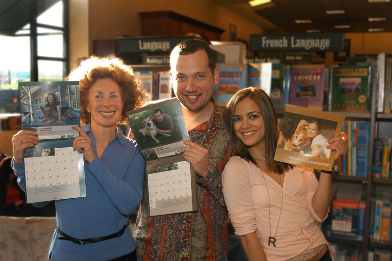 Lois Rosenthal, left, Justin Jeffie and Rebecca Budig at a United Coalition for Animals event in 2003 at a Barnes & Noble in Deerfield Township.