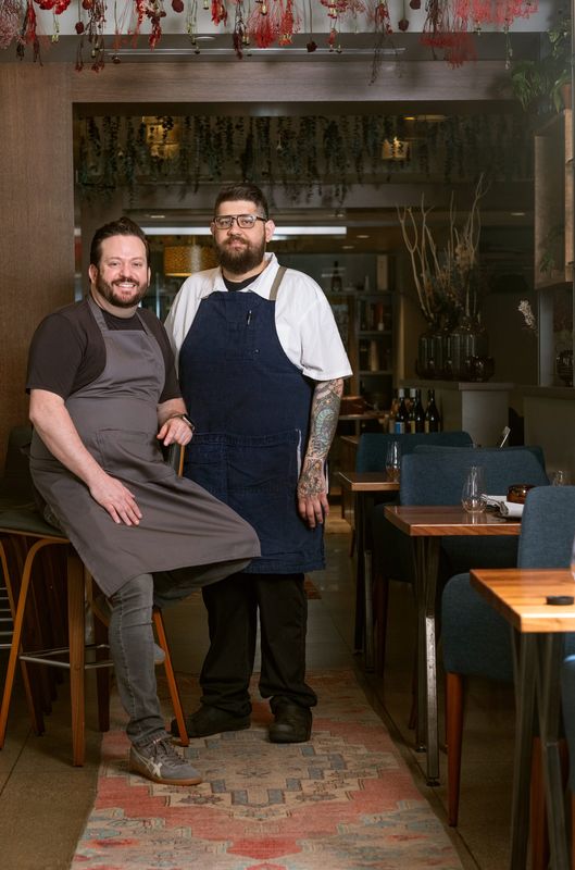 Veritas executive chef and owner Josh Dalton with chef Daniel Kamel