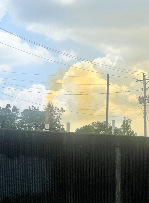 A Reddit user captured yellow smoke from the GFS Chemicals manufacturing company as it billowed into the air on the afternoon of July 14.