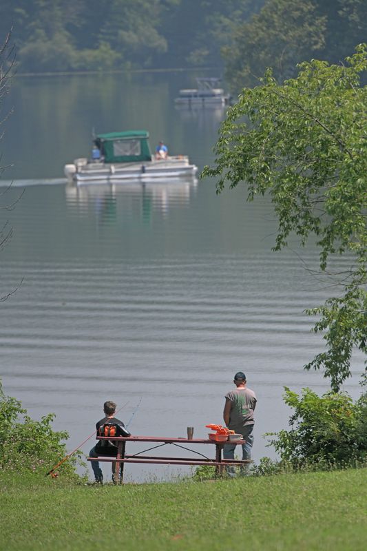 Residents enjoy Clearfork Reservoir.