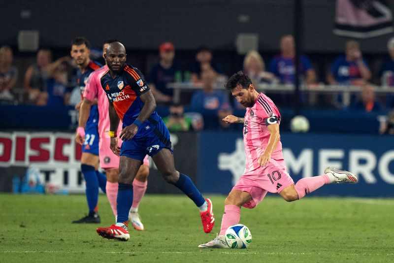 The status of Inter Miami CF's Lionel Messi, here during the July 16 loss at FC Cincinnati, was unclear early July 25 in advance of  the teams' rematch in Miami on July 26.