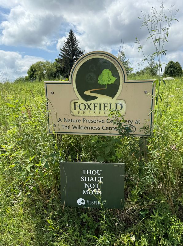 Foxfield Preserve in Sugar Creek Township, about a mile from The Wilderness Center, is a conservation cemetery using green burials to preserve the land in a natural state. The 43-acre cemetery had around 50 burials last year.