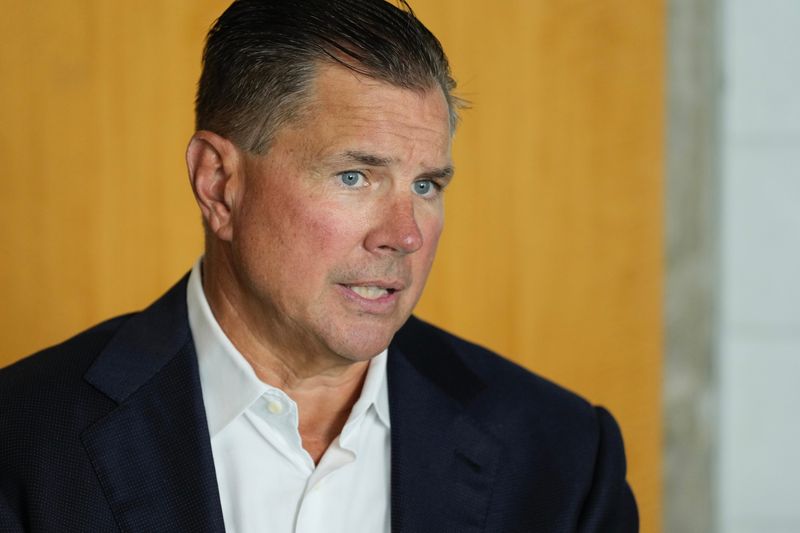 Cincinnati Bengals defensive coordinator Al Golden pictured July 21, 2025, at the team's annual media luncheon at Paycor Stadium.