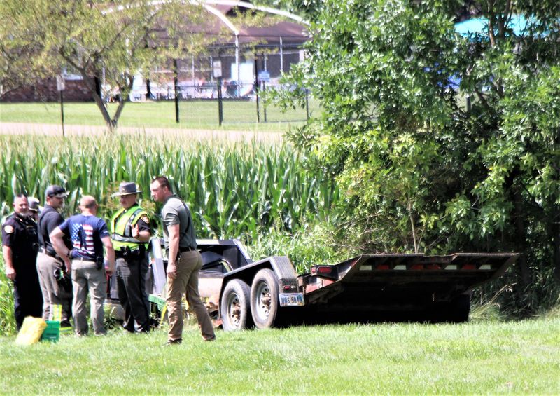 Officers are shown at the scene of a fatal crash in Loudonville on Tuesday. Travis Jones of Danville was pronounced dead at the scene.