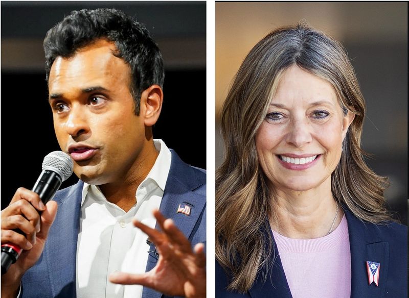 Ohio governor candidates Vivek Ramaswamy and Amy Acton
