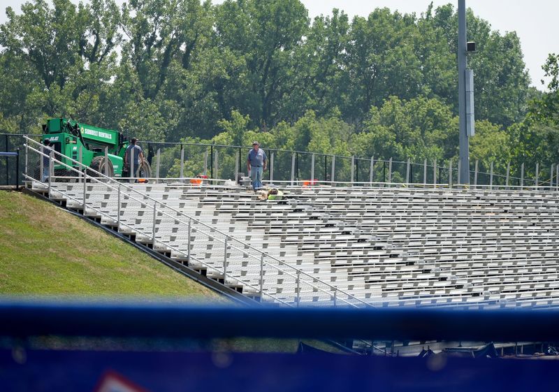 Lake Local Schools is making significant repairs to the visiting side bleachers at Blue Streak Stadium to improve safety, accessibility, and structural stability. Installation of a new support structure, new steps and handrails were part of the project.
