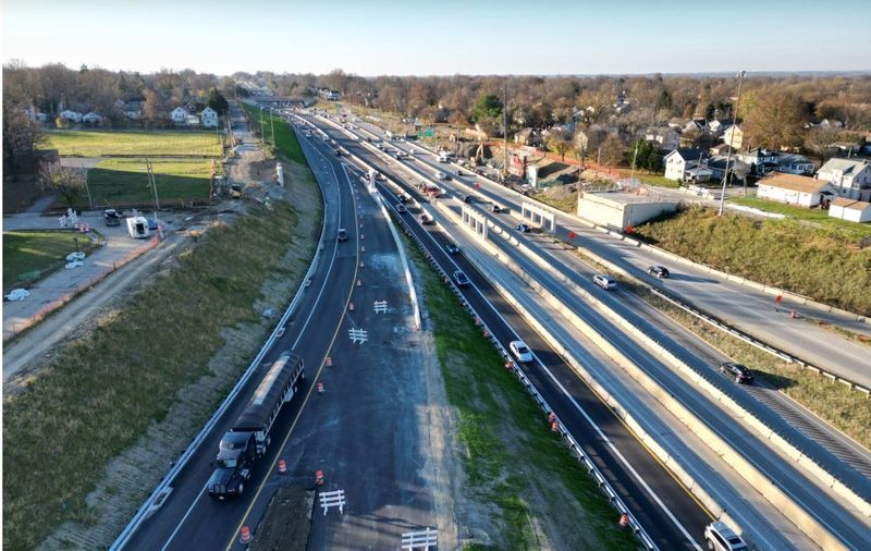 Screenshot of Akron Beltway project progress photo from 2022