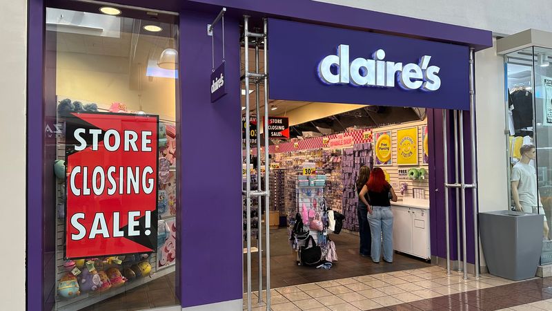 Claire’s jewelry and accessories chain store is located in the Weberstown Mall at 4950 Pacific Avenue in Stockton on Aug. 14, 2025. It is set to close after the company filed for bankruptcy for the second time on Aug. 6.