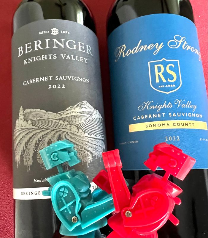 Beringer and Rodney Strong duke it out in the battle of Knights Valley cabernets.