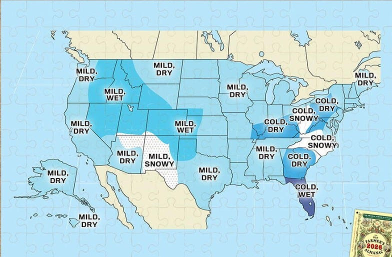 The Old Farmer's Almanac has released this year's winter weather predictions.