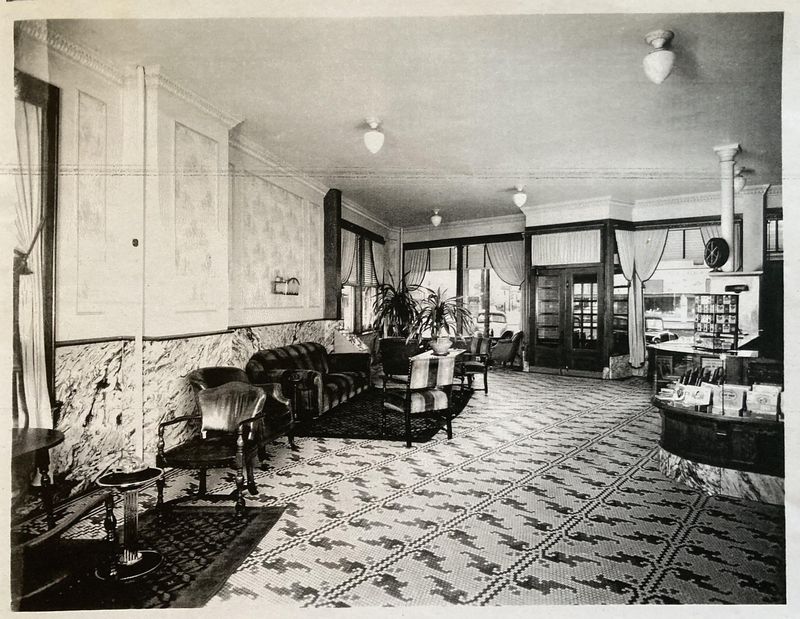 The lobby of the Hotel Fremont in 1935.