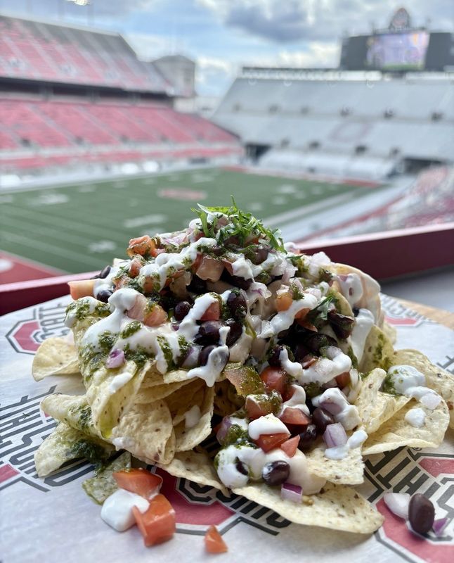 Loaded nachos are among the concessions offered for the 2025 season at Ohio Stadium.