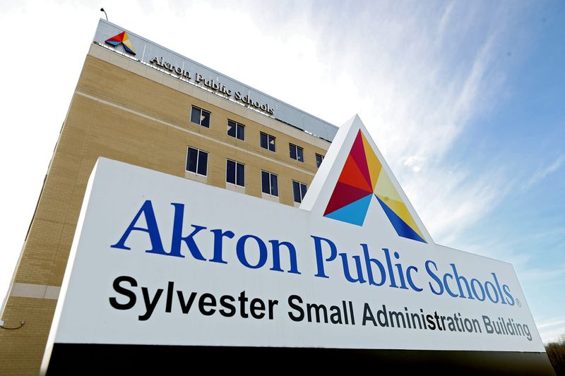 The Akron Public Schools Sylvester Small Administration Building, Monday, Feb. 12, 2024, in Akron, Ohio.