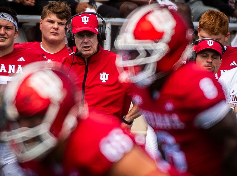 Indiana Head Coach Curt Cignetti during the Indiana versus Kennesaw State Big Ten football game at Memorial Stadium on Saturday, Sept. 6, 2025.