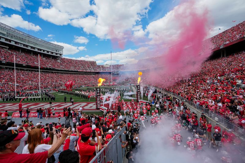 The Ohio State Buckeyes take the field for their Sept. 6 game against Grambling State.