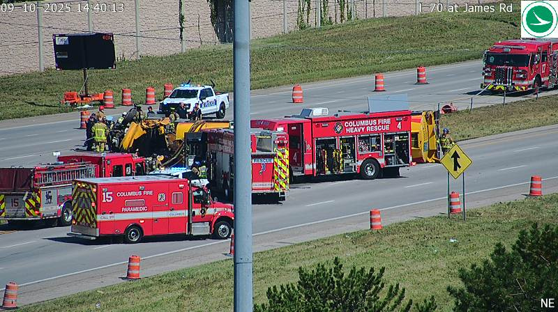Traffic was snarled Sept. 10 after a tanker truck flipped on Interstate 70 westbound.
