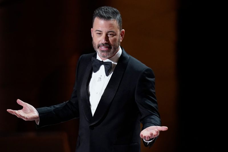 Jimmy Kimmel delivers the opening monologue of the 2024 Oscars awards show in Los Angeles.