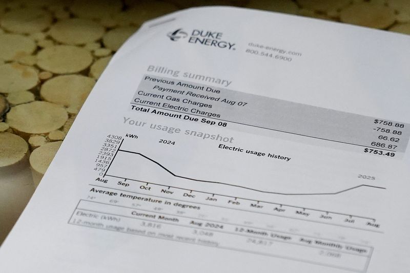 A Duke Energy bill from 2025.  The utility hopes to raise rates in 2026.