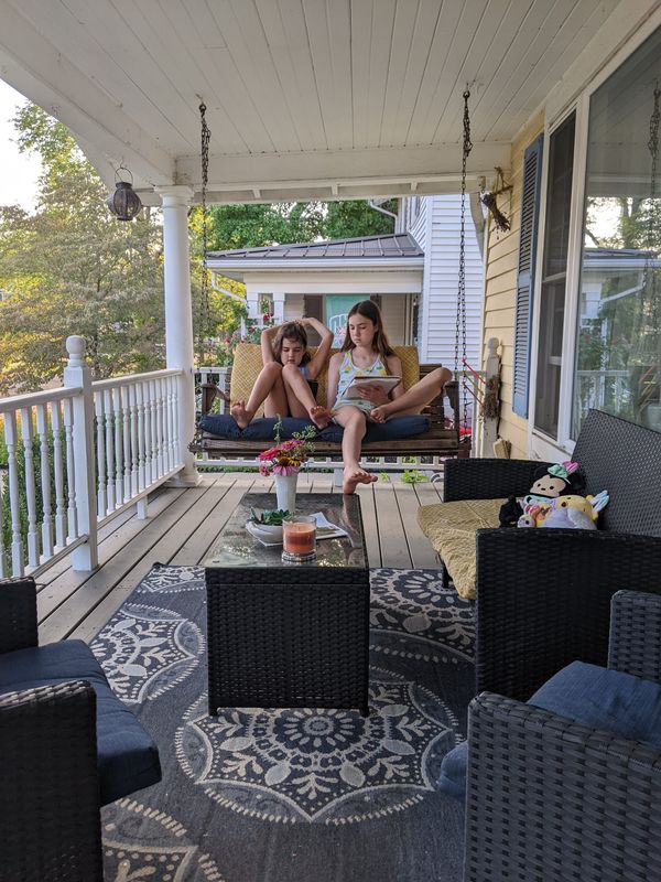 Abbey reflects on the benefit of having a front porch — or similar space — to reflect.