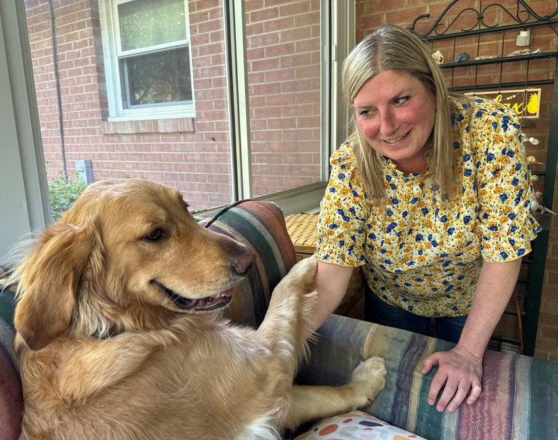 Sara Wilson said Charlie, a golden retriever, was chosen to be one of the dogs in the "Air Bud Returns" movie because of his appearance, charm and athleticism.