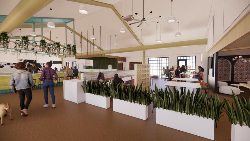 A rendering of The Wag's on-leash bar area. The facility, set to open Nov. 15, is located in Grandview at 1330 Norton Ave.