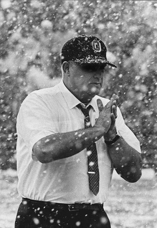 Woody Hayes coaching against Michigan in 1967.