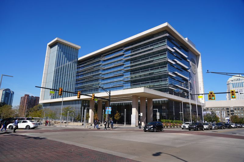 The Franklin County Common Pleas Court building, 345 S. High St., in Columbus, Ohio.