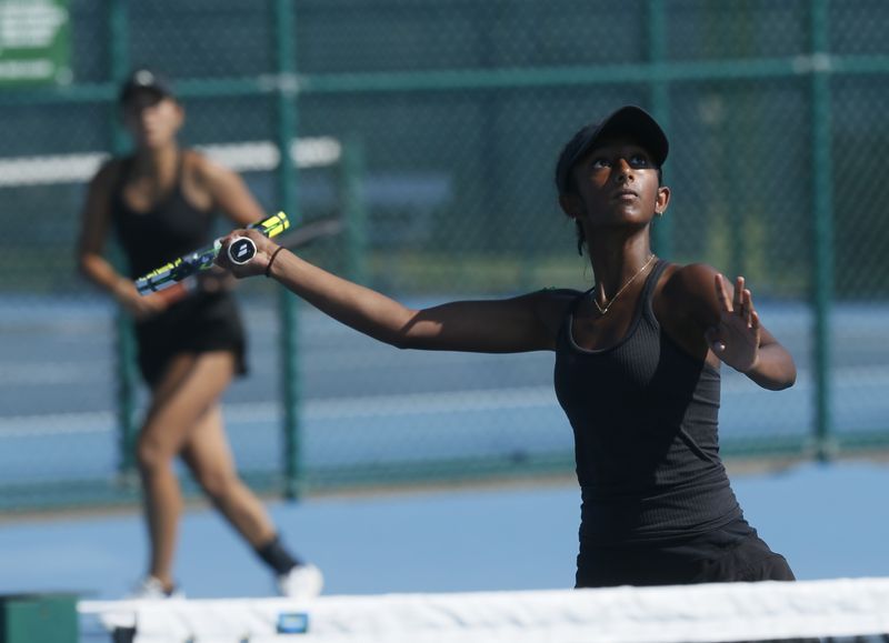 Mason senior Saanvi Reddy returns for the Comets after winning the 2025 OHSAA Division I girls tennis doubles championship.