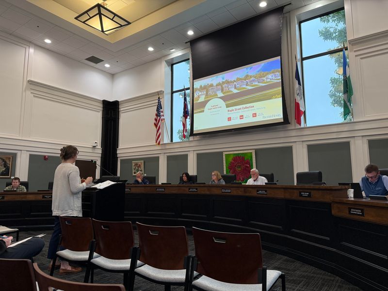 The Grove City Planning Commission listens to a presentation on a planned residential development on Oct. 7, 2025.