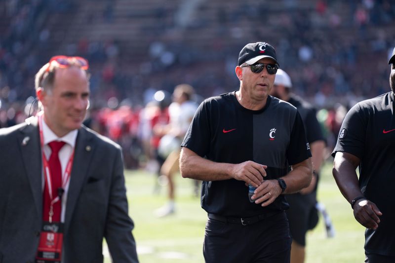 Cincinnati Bearcats head coach Scott Satterfield walks off the field after a 20-11 victory over UCF Oct. 11.