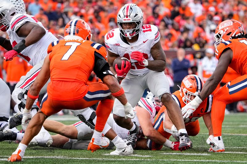 Ohio State Buckeyes running back CJ Donaldson Jr. rushed for two touchdowns against Illinois.