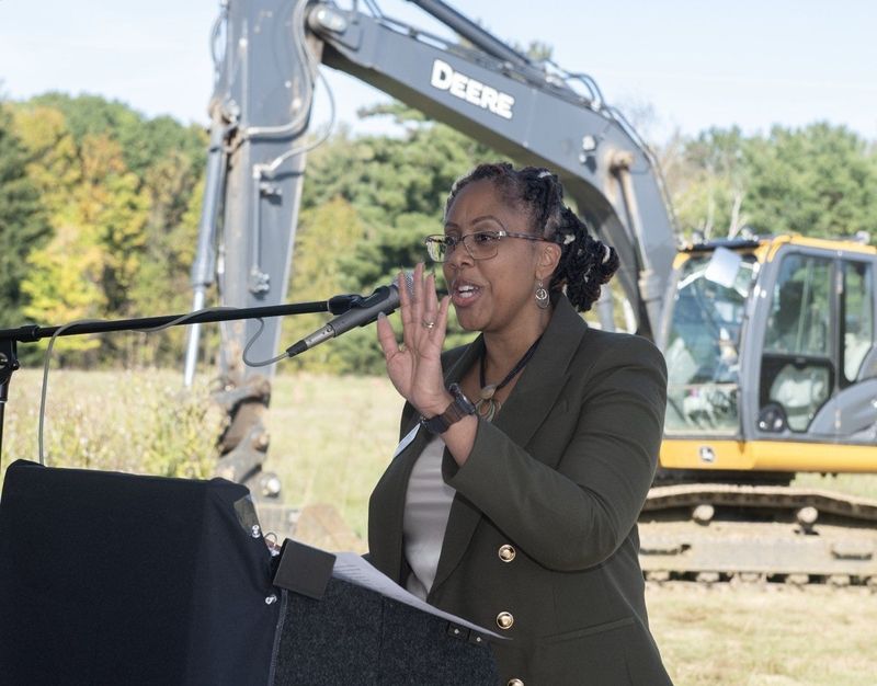 Aimee Wade, executive director of Summit County ADM, at the groundbreaking on Thursday, Oct. 3.